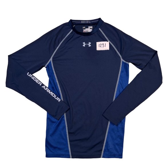 UNDER ARMOUR Shirt Kids Long Sleeve Crew Neck Athletic Fit Pullover Tee Blue Med - Picture 12 of 12